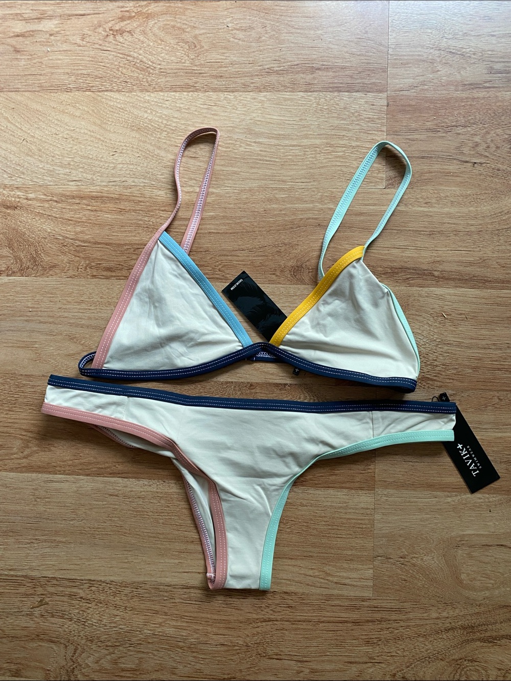 Tavik Color-Block Triangle Bikini Set NWT size large